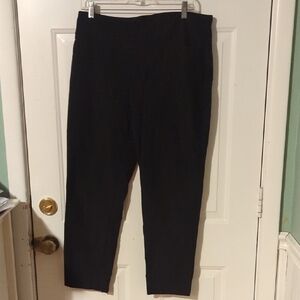 Attyre Black Pull On Pants Career Casual Pockets Stretchy Comfy 14